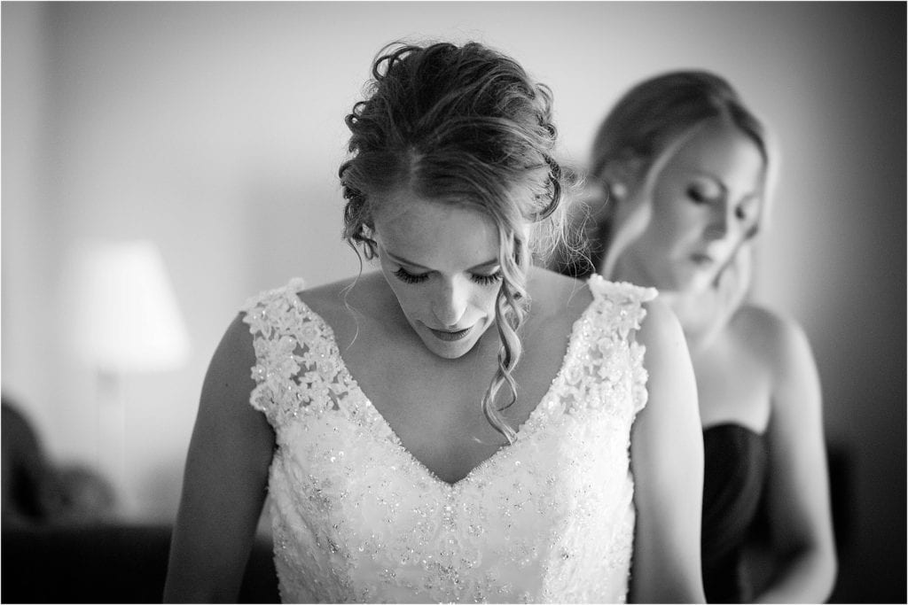 bride getting ready for her wedding in central PA