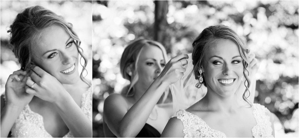 Elegant Summertime Wedding at the Berkshire Country Club in Reading Pennsylvania -photo of bride getting ready - so pretty