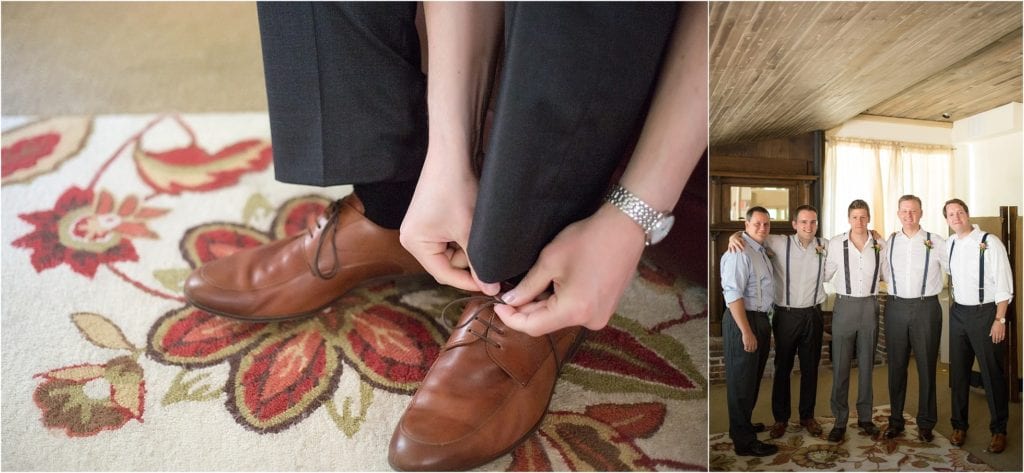 Rustic Wedding at the Washingtonian at Historic Yellow Springs - photo of groom with groomsmen during getting ready 