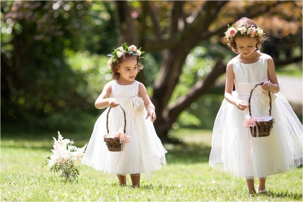 Flower girls for a French Garden Themed Rustic Wedding at the Washingtonian at Historic Yellow Springs 12