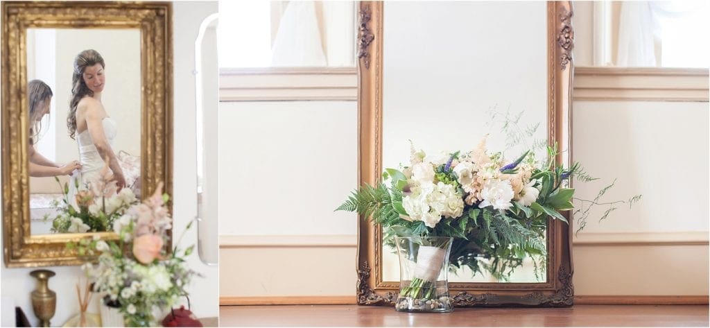 bride getting ready Washingtonian at Historic Yellow Springs photos