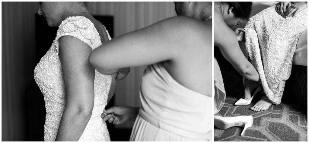 Stotesbury Mansion wedding pictures. Bride getting ready 