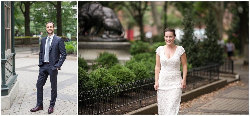 First look of bride and groom in Philadelphia PA