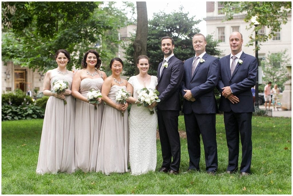 bridal party photos- park in Philly- vintage wedding 