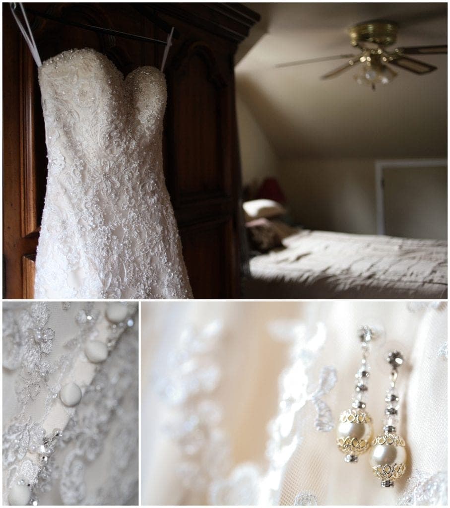 gorgeous beaded strapless wedding dress