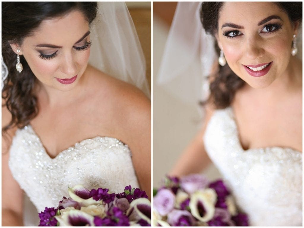 pretty make up for bride for her wedding day with tones of purple