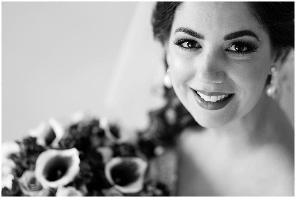 black and white portrait of bride is a classic