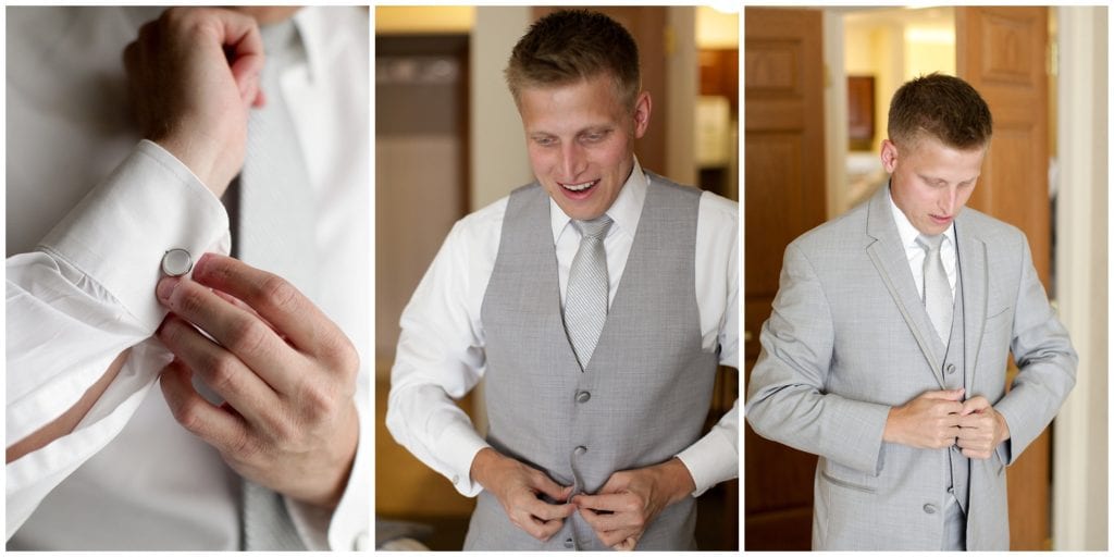 Light Gray suite for rustic wedding in PA