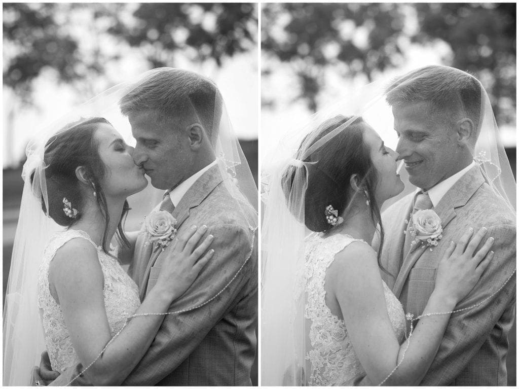 Black and white wedding photos on wedding day 