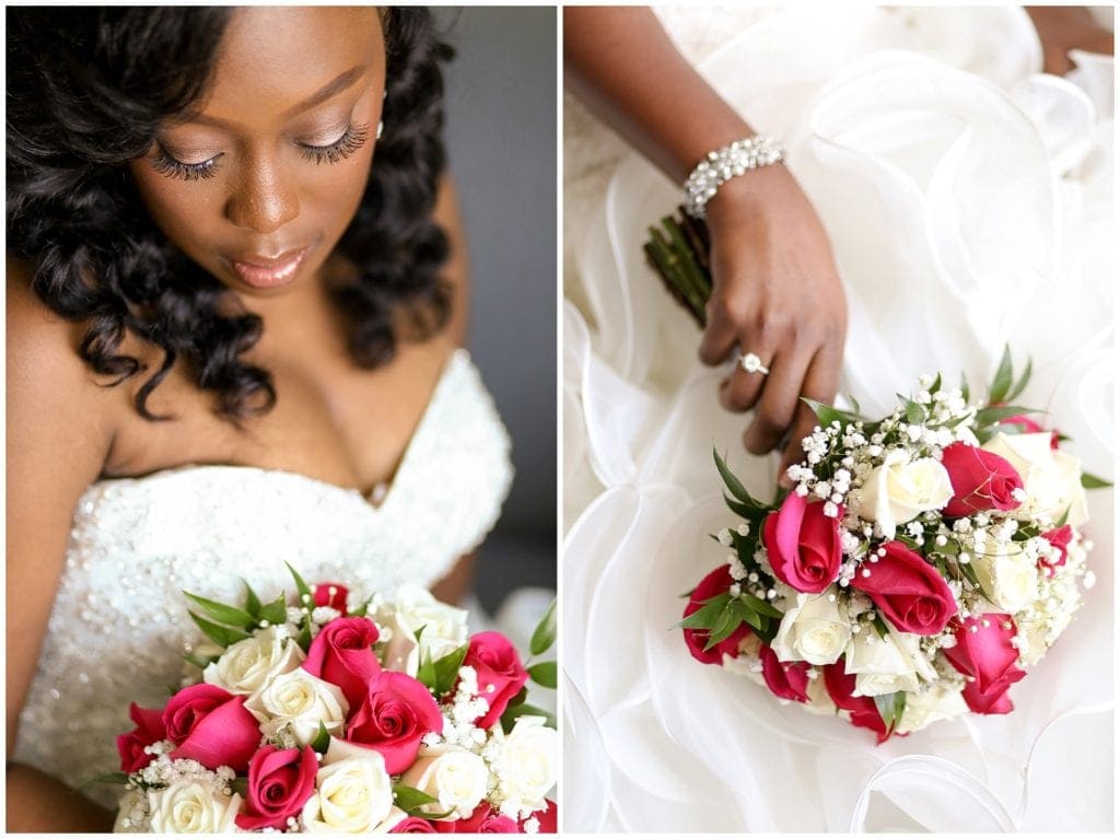 hot pink and white wedding bouquet 