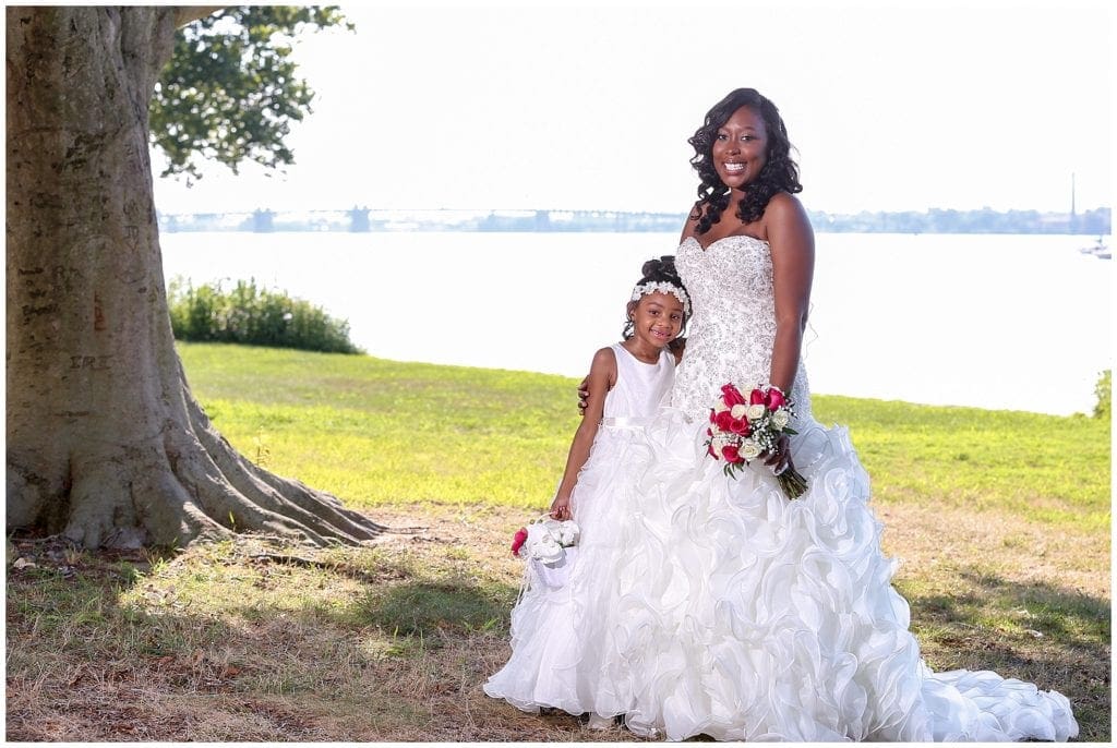 Bride with her cute flower girl - wedding in NJ