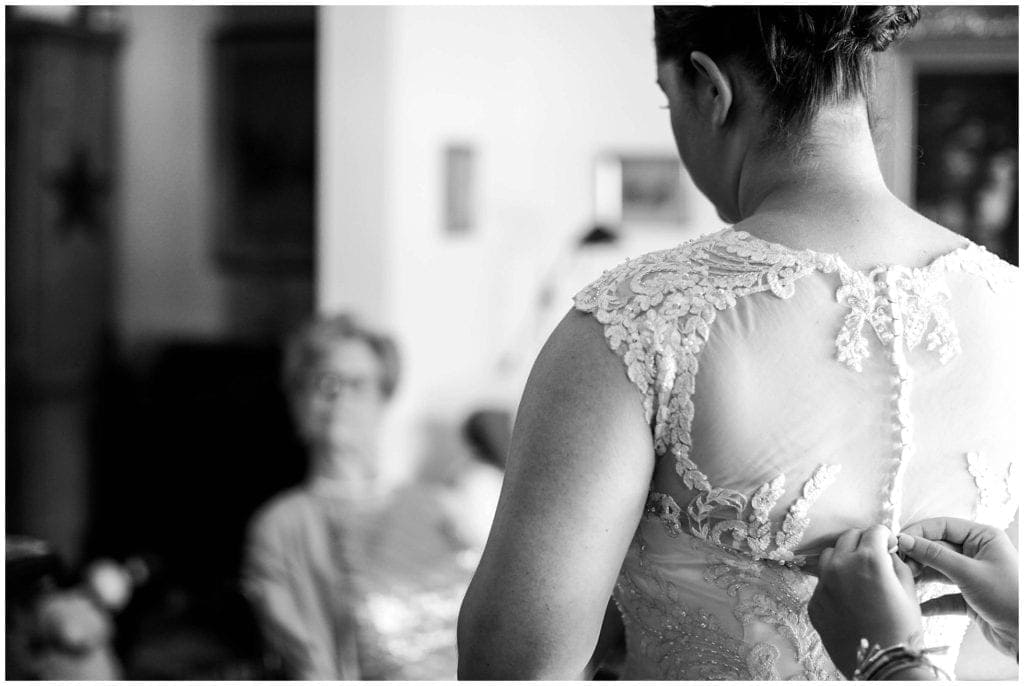 Open back lace wedding dress with sheer gives it such a vintage flair
