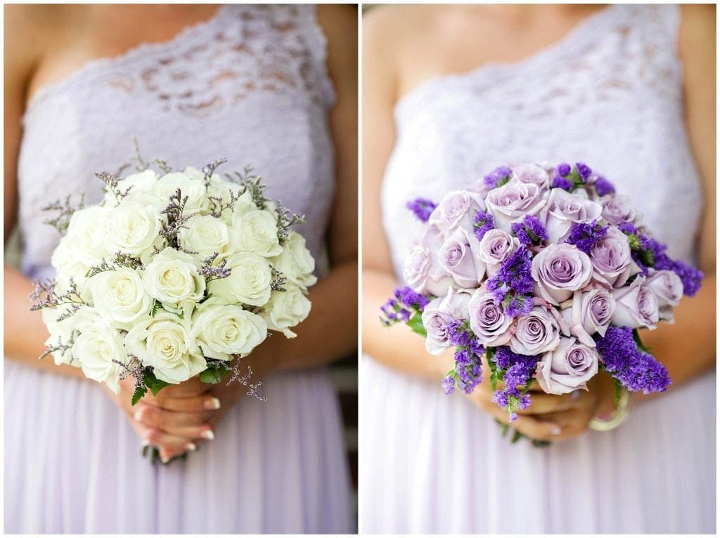 wedding flower ideas for the colors purple, lavender and white  using thyme 