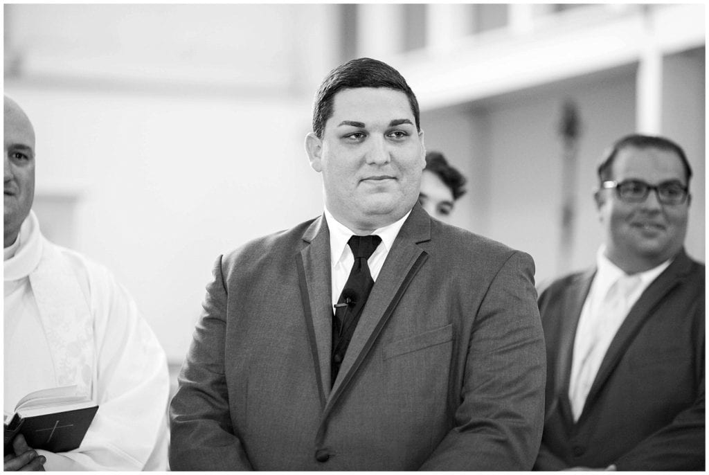  Grooms reaction seeing bride walking down the isle 