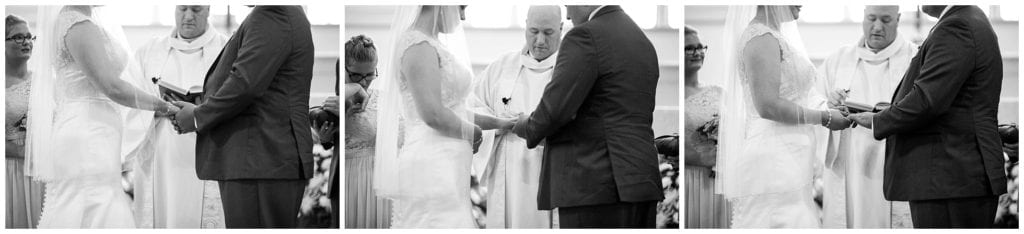 Vows during wedding ceremony in Philly at Church of the Holy Trinity