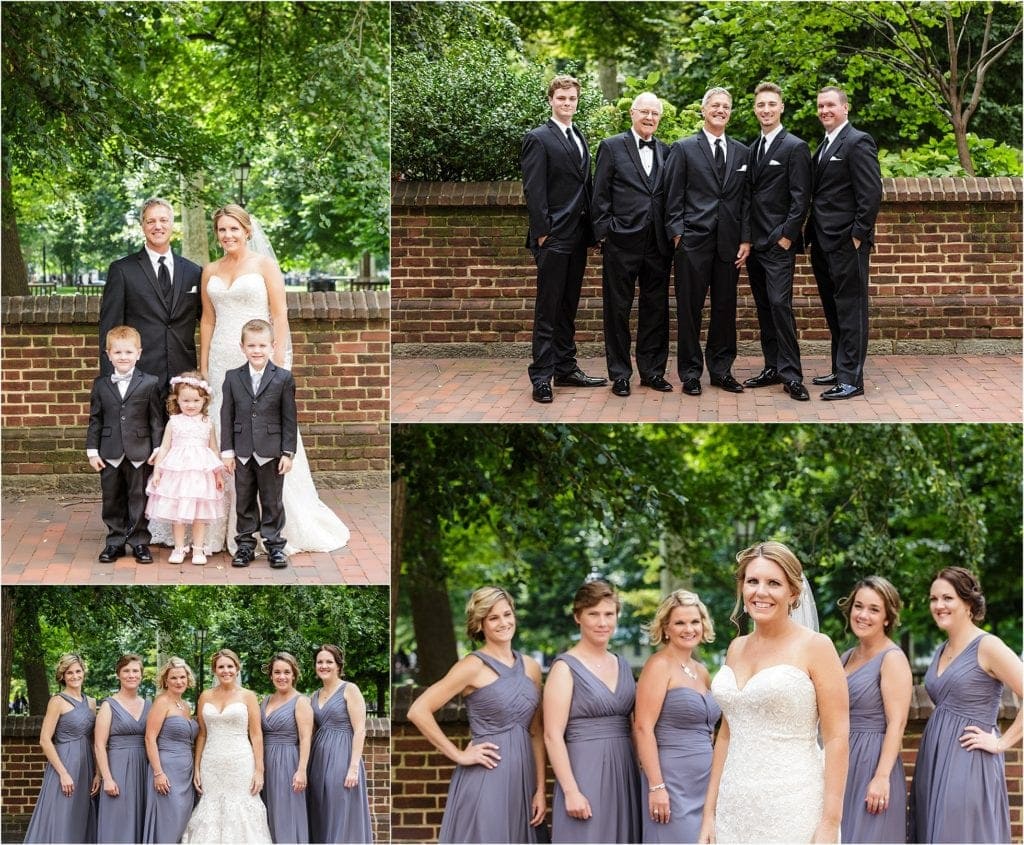 Wedding pictures outdoors near Lowes Hotel in Philly