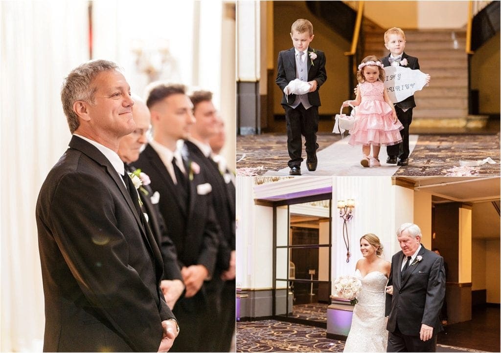 indoor wedding ceremony at Ballroom at the ben