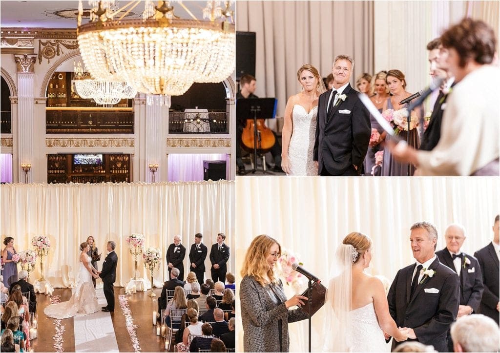 ballroom at the ben wedding photos during indoor ceremony