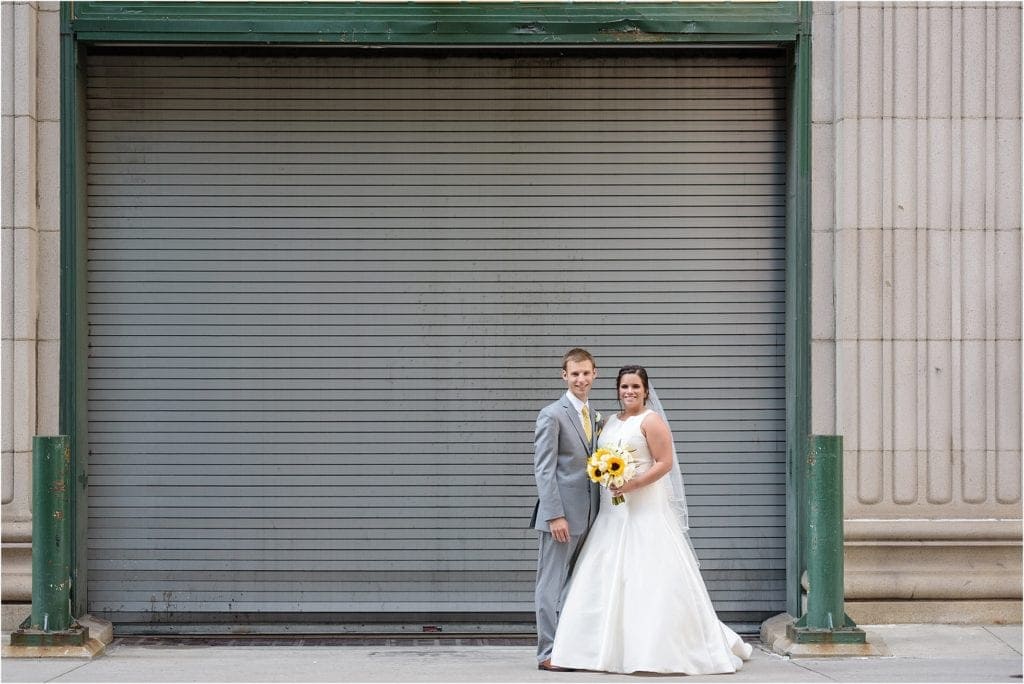 Photos of bride and groom on streets of Philly- Urban setting 