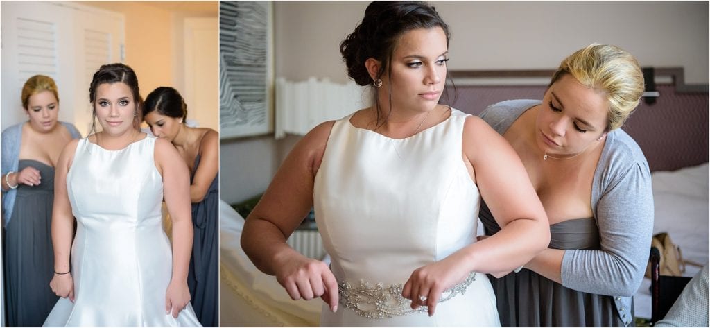 Bride getting ready at Hotel Palomar in Philly 