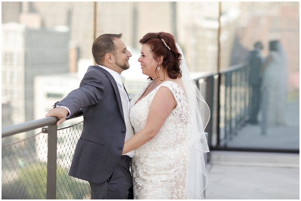 JG Domestic wedding pictures roof top in Philly 