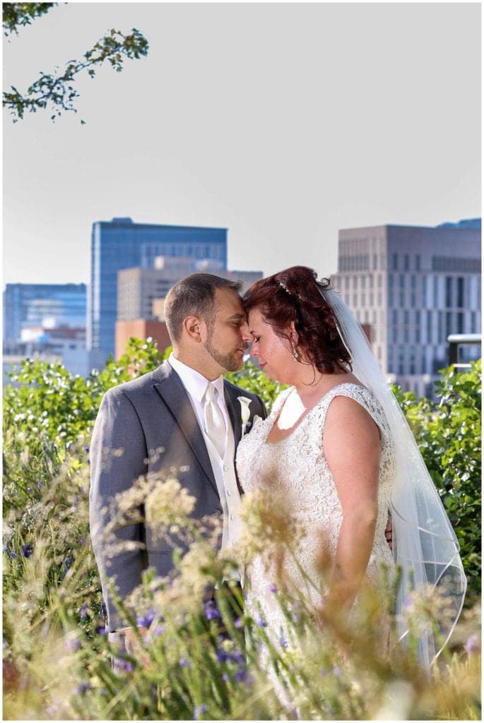 JG Domestic at the Cira Centre Wedding pictures of bride and groom 