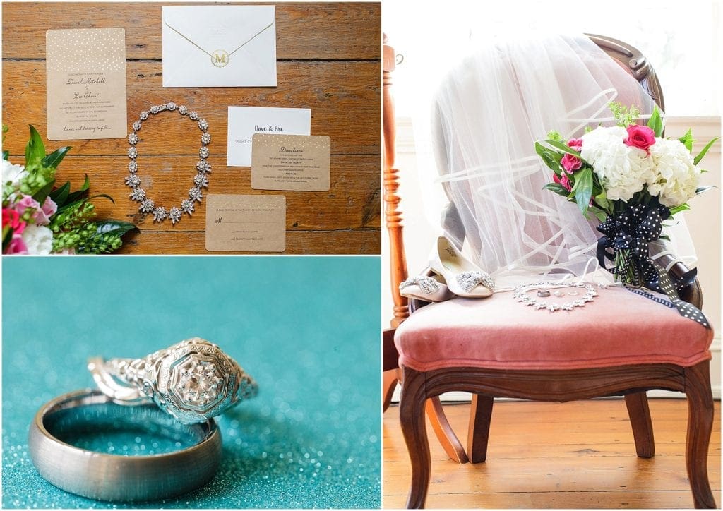 What a cool and unique wedding bouquet- white and fuchsia with polka dot ribbon 