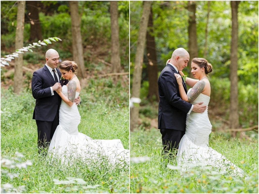 outdoor protracts of tattooed bride at Historic Duportail House 