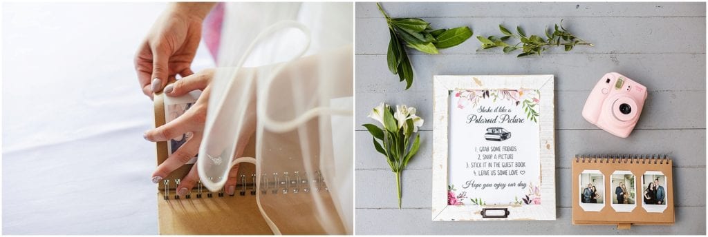 unique wedding ideas, use a Polaroid for gifts and keep sakes 