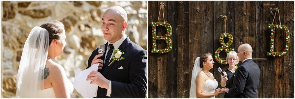 I love the look of this outdoor wedding venue in Chesterbook PA. How awesome are the letter signs on rustic barn wall 