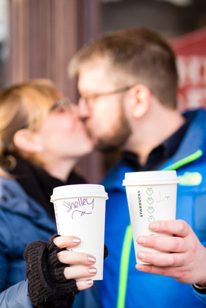 engagement pictures for the coffee lovers