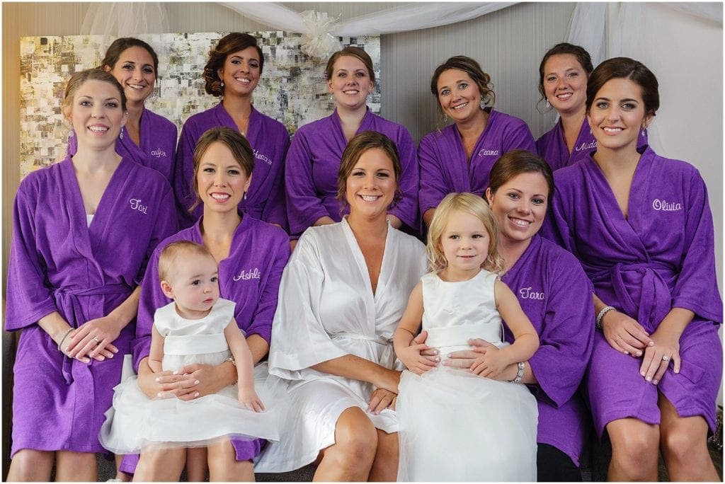 unique custom purple bathrobes for brides maids for wedding day photos 
