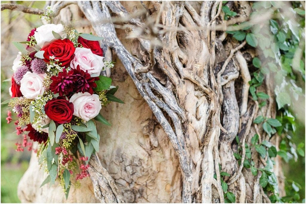photo of large wedding bouquet for fall wedding