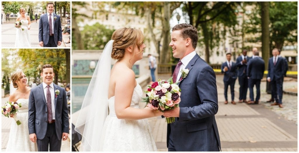 Before heading to their ceremony at the College of Physicians, Jessica & Andy had their first look at Rittenhouse Square.
