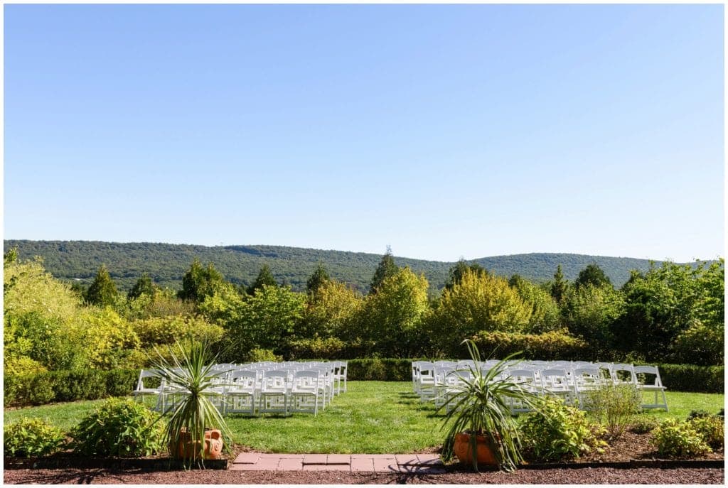Felicita Resort Wedding- Our gorgeous outdoor ceremony location had views of rolling hills, forests, in PA