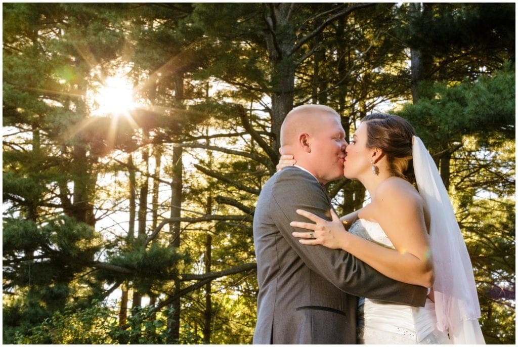 Sunset pictures on wedding day at Felicita Resort and Spa in Harrisburg PA