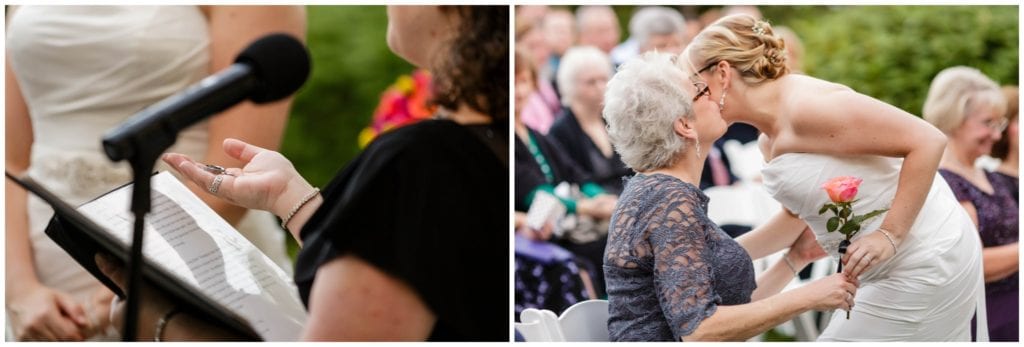  rose exchange for mothers during wedding ceremony at William Inn Penn