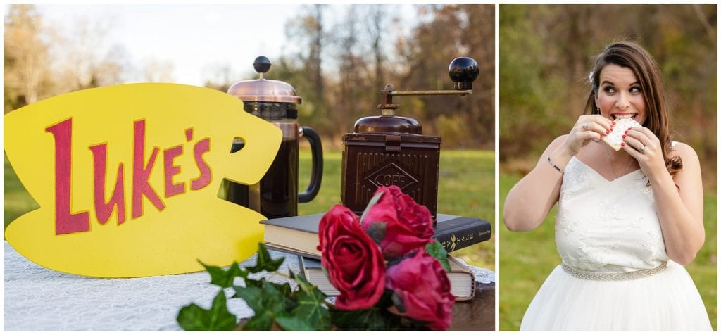 Lukes coffee loving details for wedding day and pop tarts