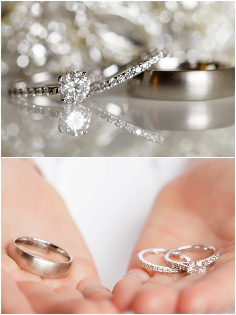Flower girl, wedding bands, engagement ring