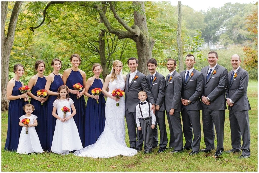 Bridal party, ring bearer, flower girls, rutgers campus