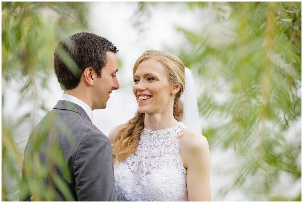 Willow tree, bride and groom, couples portrait