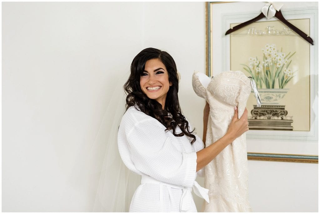 Bride is so excited to wear her Matthew Christopher wedding dress