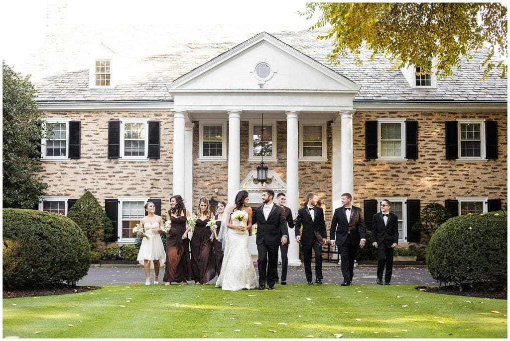 Bridal party photos at Huntingdon Valley Country Club 