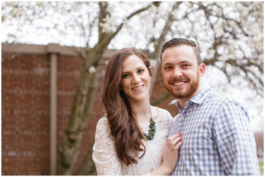 Rutgers University Engagement photo Session on Douglas Campus. 