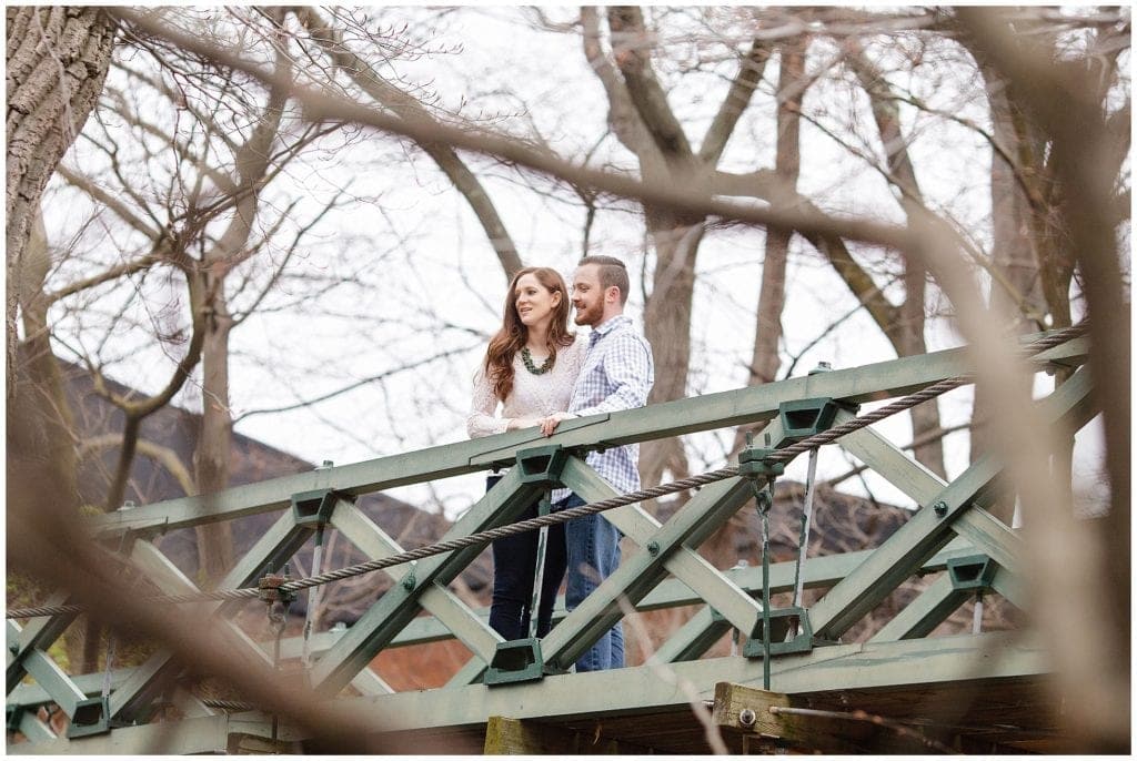 This bridge is a popular one for couple's photos at Rutgers on Douglas Campus 