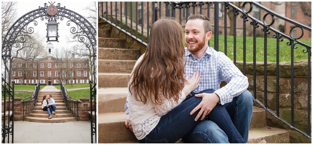 Ah if doing engagement photos at Rutgers, you must stop at the famous Rutgers graduation gates