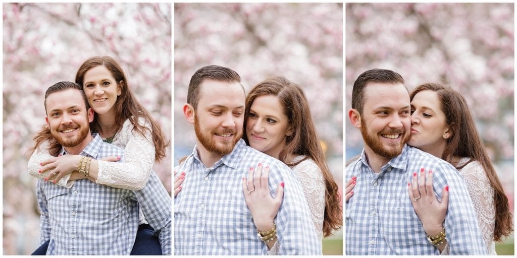 Rutgers University is a great location for Engagement photos especially when the Magnolias bloom