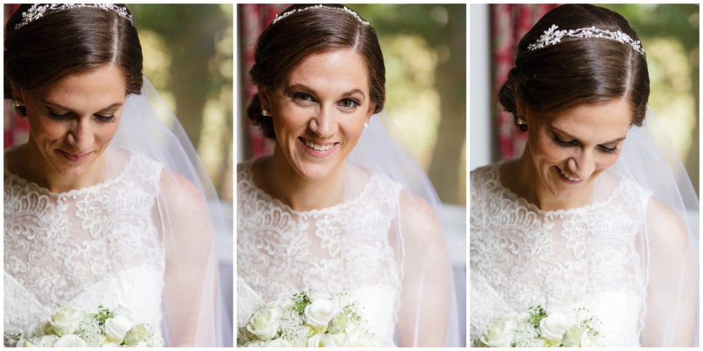 Love this photos of bride on her wedding day wearing some bling on her hair accessory and love her wedding updo hair 