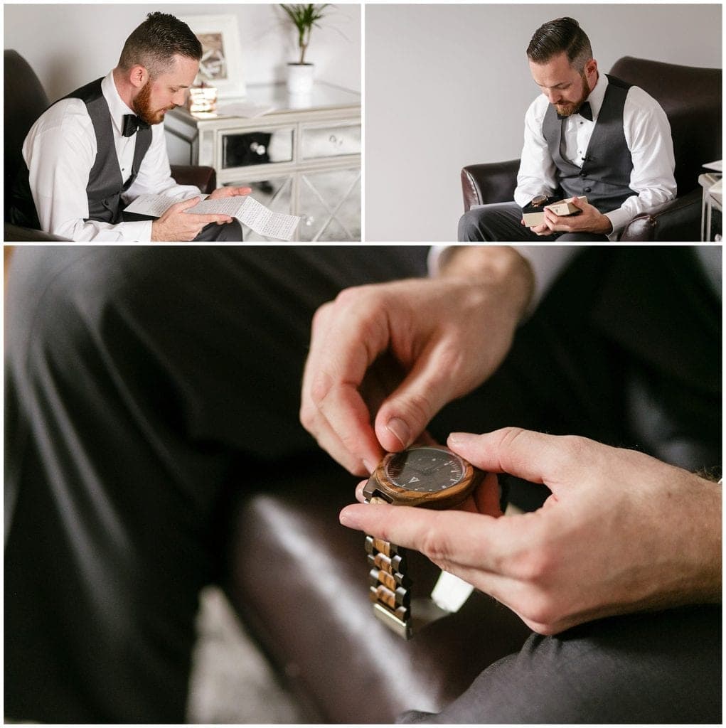 That moment when your bride to be writes you a novel and follows it up with a fabulous wood detail watch. Unique grooms gifts on wedding day