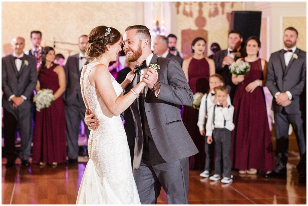 Bride and groom first dance at Farmhouse at the Grand Colonial
